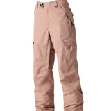 The 686 Women's Aura Insulated Cargo Pant 2025 is dusty rose with two zippered cargo pockets on each thigh.