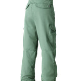 The 686 Women's Aura Insulated Cargo Pant 2025 is pictured from behind in sage green with two cargo pockets and belt loops.