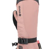 The 686 Women's GORE-TEX Linear Mitt 2025 has a pink color with black accents on the thumb and cuff.