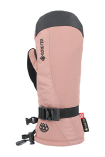 The 686 Women's GORE-TEX Linear Mitt 2025 has a pink color with black accents on the thumb and cuff.