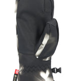 The 686 Women's GORE-TEX Linear Mitt 2025 is shown in black with silver accents and an insulated hood.