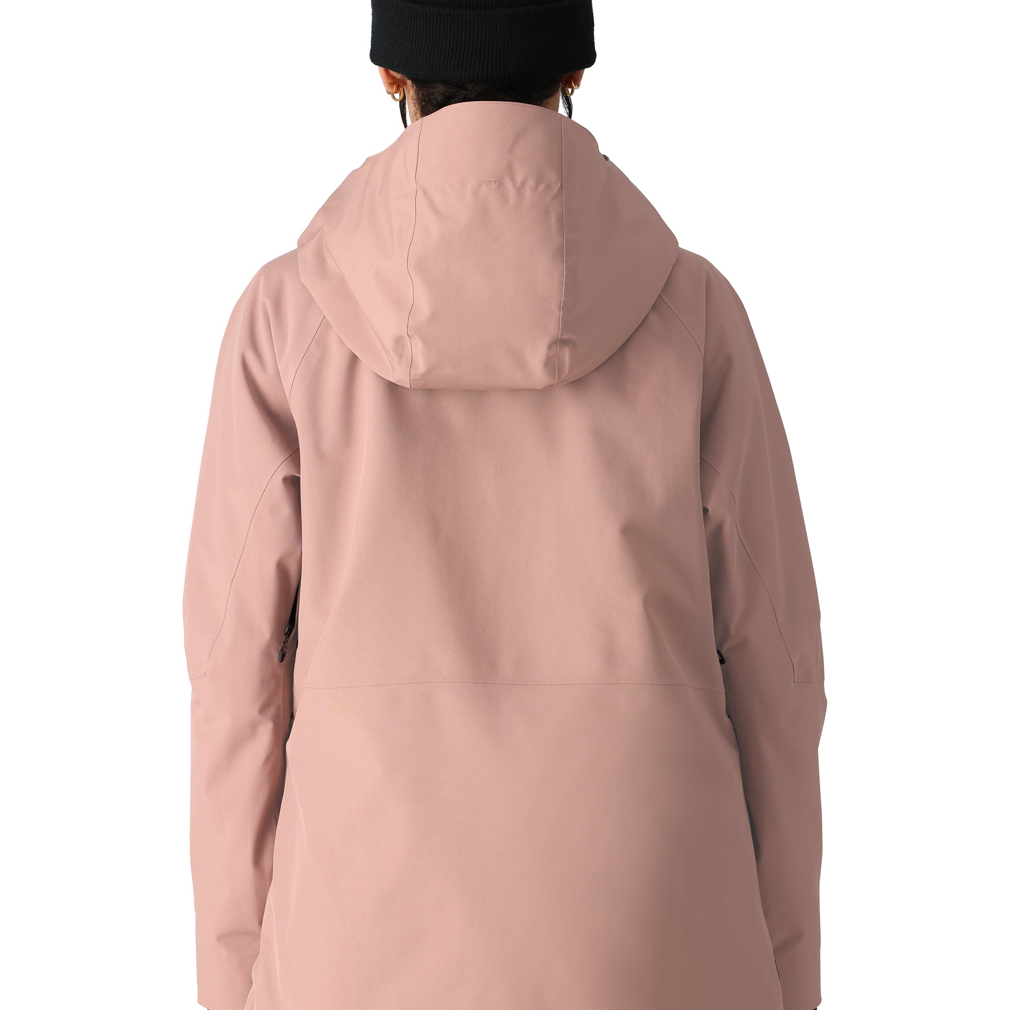 The 686 Woman's Hydra Insulated Jacket 2025 is primarily pink with a hood and visible zipper pockets on either side.