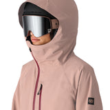 The 686 woman's Hydra insulated jacket has a solid taupe color and a zippered front.