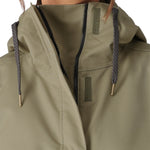 The 686 Women's Outline Shell Anorak 2025 is olive green with a high collar and zip front.