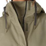 The 686 Women's Outline Shell Anorak 2025 is olive green with a high collar and zip front.