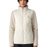 The 686 Smarty 3-in-1 Spellbound Jacket in white has an insulated hood and a quilted front.