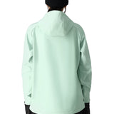The 686 Women's Waterproof Hoody 2025 is light green with a hood and drawstring.