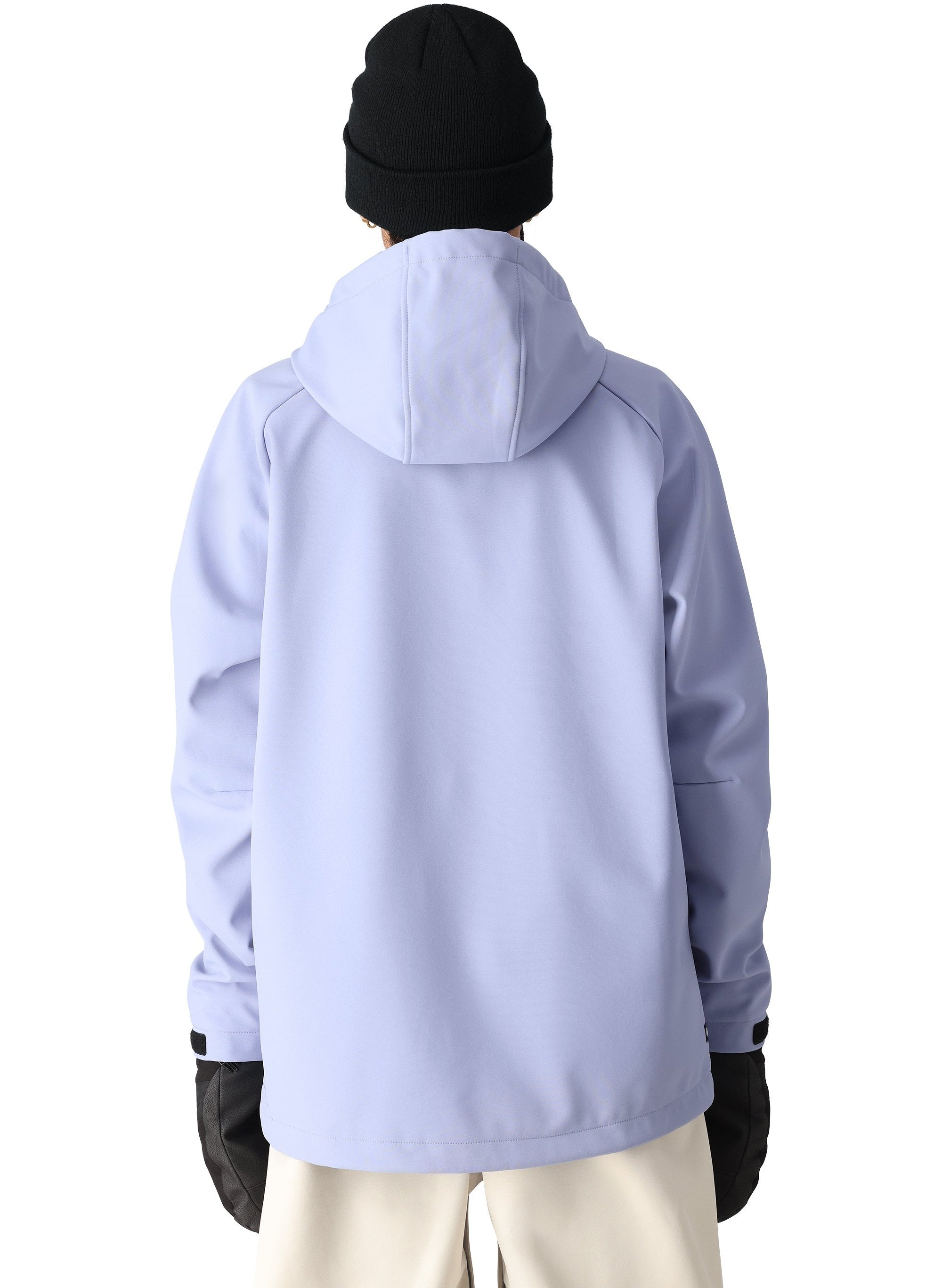 The 686 Women's Waterproof Hoody 2025 has a light purple color and a hood.