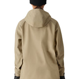 The 686 Women's Waterproof Hoody 2025 is primarily khaki with accents in black, as seen from the front view.