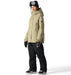 The 686 Women's Whisper Insulated Jacket in khaki has an insulated hood and zippered pockets.