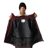 The 686 Whisper Insulated Jacket is showcased in this front view, highlighting its burgundy color and insulated design.