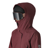 The 686 Women's Whisper Insulated Jacket 2025 is plum in color with an insulated hood and front zippered pockets.