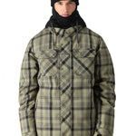 The 686 Woodland Insulated Jacket 2025 is primarily green with black and gray accents.