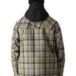 The 686 Woodland Insulated Jacket 2025 is primarily olive green with a black quilted hood.