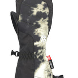The 686 Youth Heat Insulated Mitt 2025 has a black and gray camouflage pattern with an insulated hood.