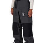 Men's 2.5L shell pant in dark gray/black with belt loops and front logo