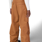 Men's caramel cargo pants with cargo side pockets and relaxed straight-leg fit