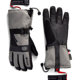 Men's 3-in-1 gauntlet gloves in charcoal and dark gray with adjustable wrist strap