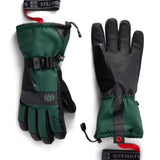 Men's 3-in-1 gauntlet gloves in green and black with adjustable wrist strap