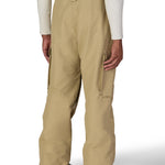 Men's khaki cargo pants with cargo pocket detail and wide cuffed hem