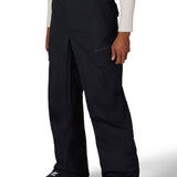 Men's black cargo pants with side utility pocket and adjustable waistband tabs