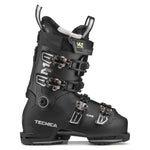 Tecnica Women's Mach 1 LV 95 Ski Boots 2025 - Black ski boots with white lettering and silver buckles.