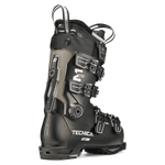 Black ski boot with gray inserts, 4 buckles, and CAS-style strap, Tecnica LV