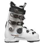 Tecnica Women's Mach BOA MV 95 Boot 2026 - A white ski boot with black and rose gold accents, featuring a BOA lacing system and a Tecnica logo on the side.