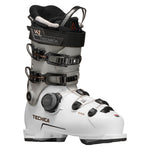Tecnica Women's Mach BOA MV 95 Boot 2026 - A white ski boot with black buckles and straps, featuring a black BOA dial on the side and a black Tecnica logo on the front.