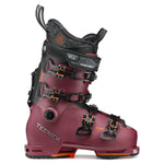 Tecnica Women's Cochise 105 W Ski Boots 2025 - A pair of burgundy ski boots with black buckles and straps, featuring a textured pattern on the side.