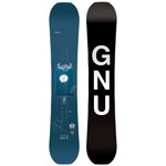 GNU Gloss C Snowboard 2025 - A navy blue snowboard with a white flower graphic in the center.