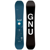 GNU Gloss C Snowboard 2025 - A navy blue snowboard with a white flower graphic in the center.