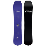 GNU Gremlin Snowboard 2025 - A dark gray snowboard with a white logo and black lettering on top of it.