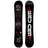 GNU Riders Choice Snowboard 2025 - A black snowboard with white lettering and a red logo on top, featuring a graphic of a grim reaper holding an axe.