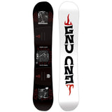 GNU Riders Choice Snowboard 2025 - A black snowboard with white lettering and a red logo on top, featuring a rider in action at the bottom.