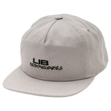 Lib Tech 5 Panel Hat 2025 - A light gray hat with a five-panel design and a button on top.