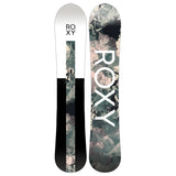 Roxy Women's Smoothie Snowboard 2025 - A white snowboard with a black and gray abstract design on top of it.