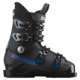 Salomon Junior S Max 60 RT Ski Boots 2024 - Black ski boots with silver buckles and straps.