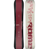 Rome Rene-Gade Snowboard 2025 - A snowboard with a maroon-colored top sheet featuring a white logo and graphics.