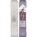 Rome Stale Crewzer Snowboard 2025 - A snowboard with a white base and black binding mounts.