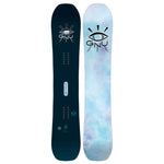 GNU Women's Frosting Snowboard 2026 - A light blue snowboard with a white logo featuring an eye and the letters "GNU" in black, positioned near the top of the board.
