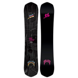 Lib Tech Mayhem Rad Ripper Snowboard 2026 - Black snowboard with a geometric pattern and pink lettering.
