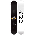 GNU Facts Snowboard 2026 - White snowboard with black logo featuring a stylized "FACTS" and a small white mountain graphic.