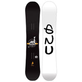 GNU Facts Snowboard 2026 - White snowboard with black logo featuring a stylized "FACTS" and a small white mountain graphic.
