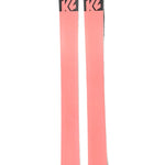 K2 Reckoner 112 skis, 2021 model, feature a clear top and vibrant red design.