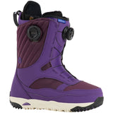 Burton Women's Limelight Boa Snowboard Boot 2025 - A purple snowboard boot with a quilted pattern on the upper portion and black BOA dials.