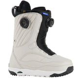 Burton Women's Limelight Boa Snowboard Boot 2025 - A white snowboard boot with a black BOA dial on the side and a blue label that says "Limelight" in white text.