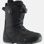 Burton Ruler Boa Snowboard Boots 2025 - Black snowboard boots with white stitching and a BOA dial on the side.