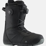 Burton Ruler Boa Snowboard Boots 2025 - Black snowboard boots with white stitching and a BOA dial on the side.