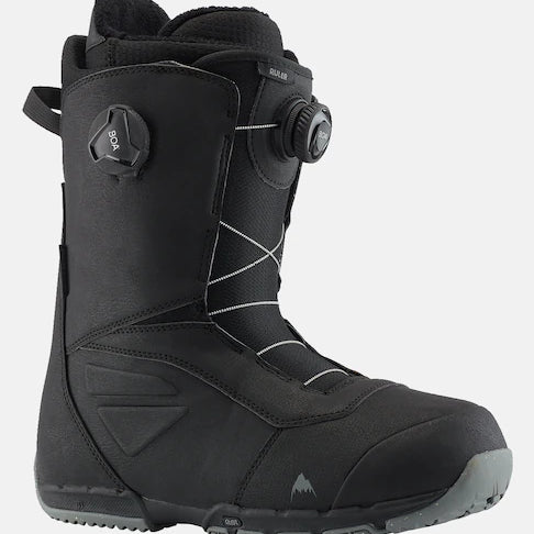 Burton Ruler Boa Snowboard Boots 2025 - Black snowboard boots with white stitching and a BOA dial on the side.